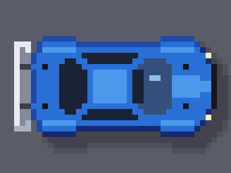 The garage's Touring Car Modified 4.5T from above, in blue.