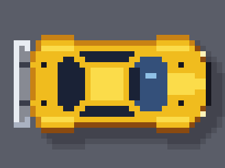 The garage's Touring Car 17.5T Stock from above, in yellow.